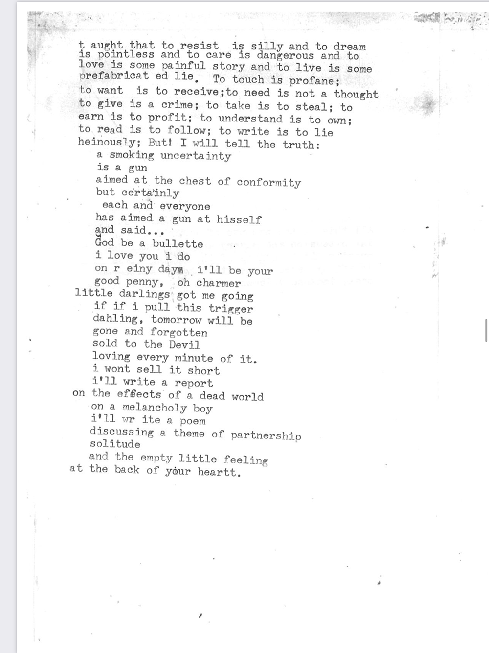 an image of typewritten text